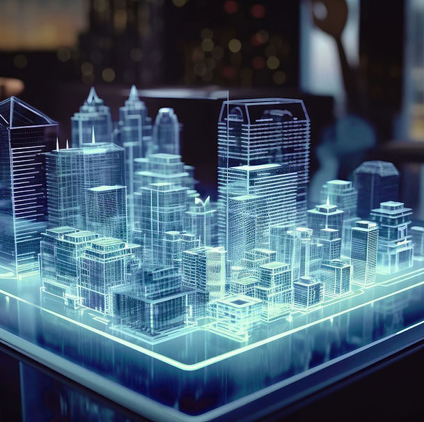 Modern buildings and engineering visualization